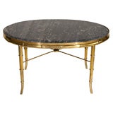 Faux Bamboo Brass Oval Table
