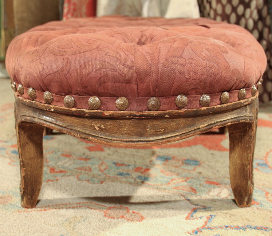 Wood French foot stool For Sale