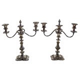 Pair of Baroque style 3-branch candelabre