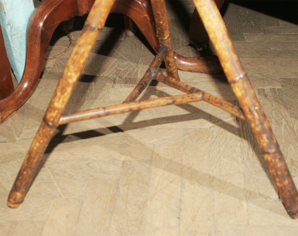 British Bamboo Tripod Base Table