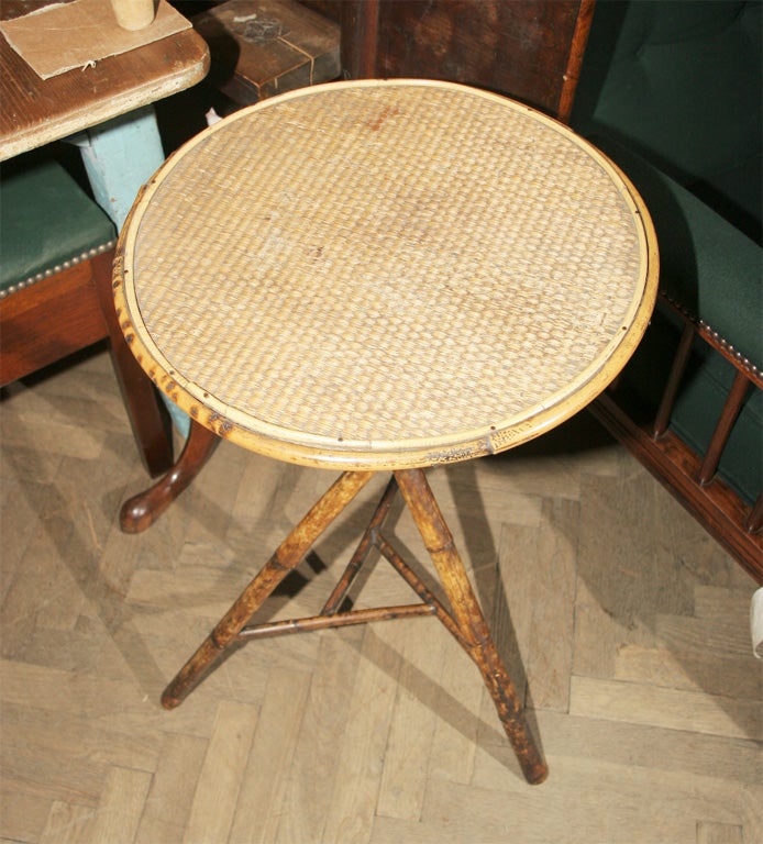 Bamboo Tripod Base Table In Fair Condition In New York, NY