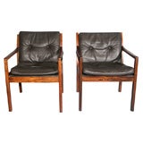 Pair of Norwegian Rosewood Lounge Chairs