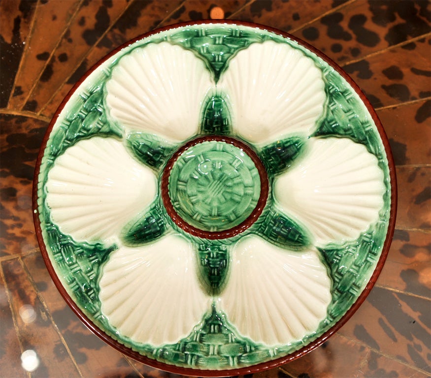 Set of French Majolica Oyster Plates 1