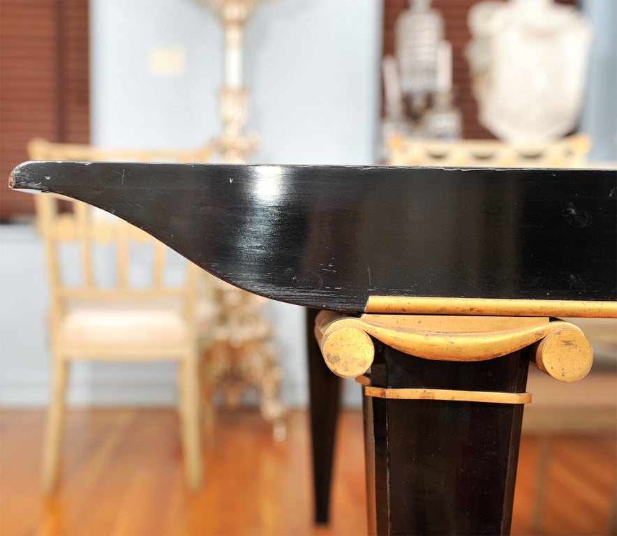 An Art Deco Ebony and Ormolu Mounted Dining Table For Sale 3