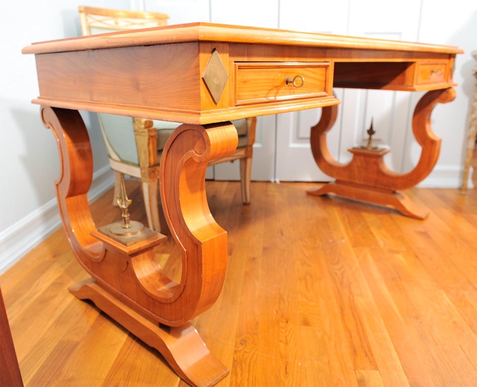 A Satin Birch Writing Desk Attributed to Andre Arbus