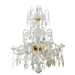 An important 18th century Spanish blown glass chandelier.