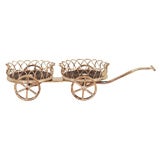 Antique Georgian Silverplate Double Decanter Trolley, England, c. 1830