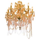 VINTAGE PINK CRYSTAL CHANDLELIER