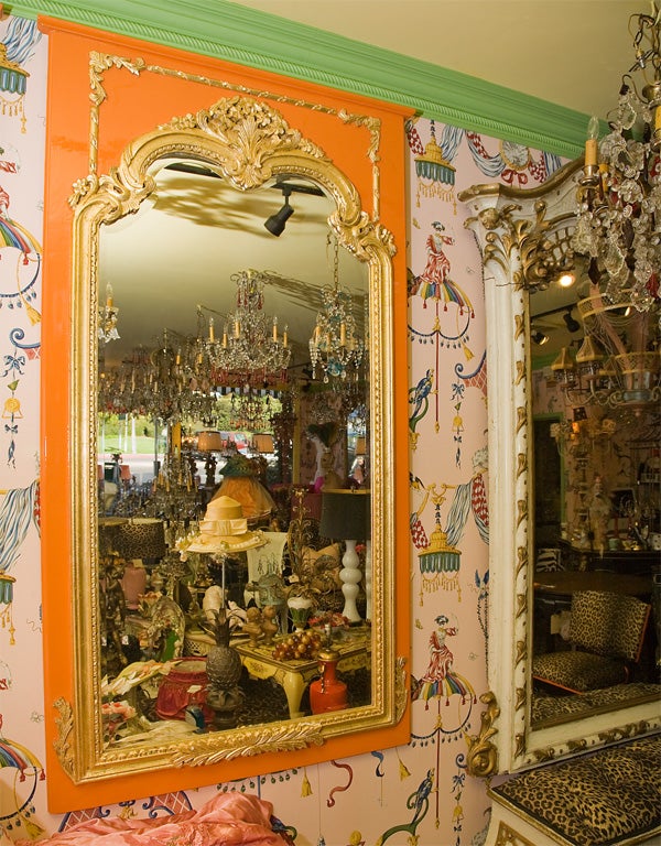 EXCEPTIONAL PR. FRENCH LXV STYLE TRUMEAU MIRRORS~