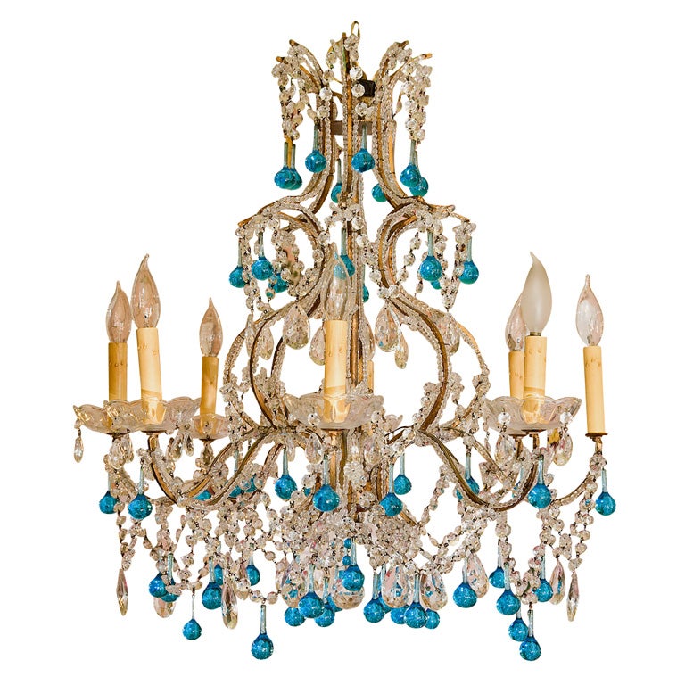 Vintage Turquoise Chandelier