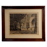 Axel Haig Etching of the Palencia Cathedral
