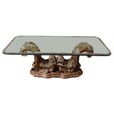 Italian Coffee Table with Carved Acanthus Leaf Base