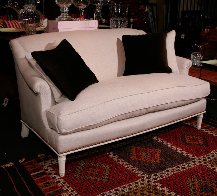 Mid-20th Century French White Painted Canape in the Style of Maison Carlhian