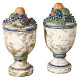 Vintage Pair of Italian Aged Fruit Finials