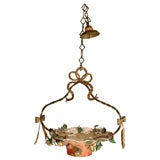 French Tole Rose Chandelier