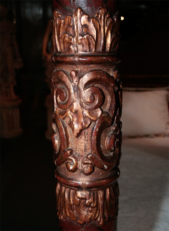 Unknown Italian Carved Four Poster Bed For Sale
