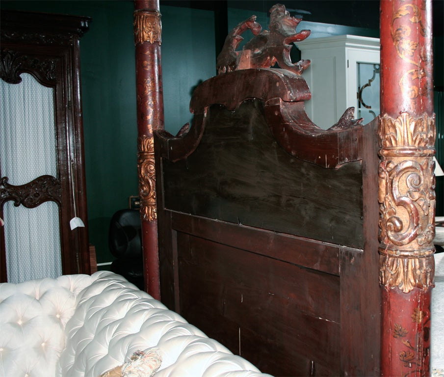 Italian Carved Four Poster Bed For Sale 2