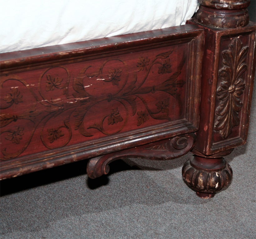 Italian Carved Four Poster Bed For Sale 3