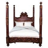 Vintage Italian Carved Four Poster Bed