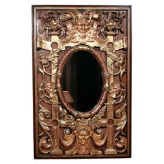 Italian Walnut and Gilt Mirror