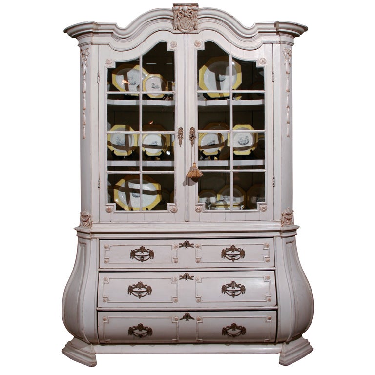 Painted Dutch Bombay Vitrine For Sale