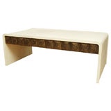 White Shagreen Coffee Table with Drawers