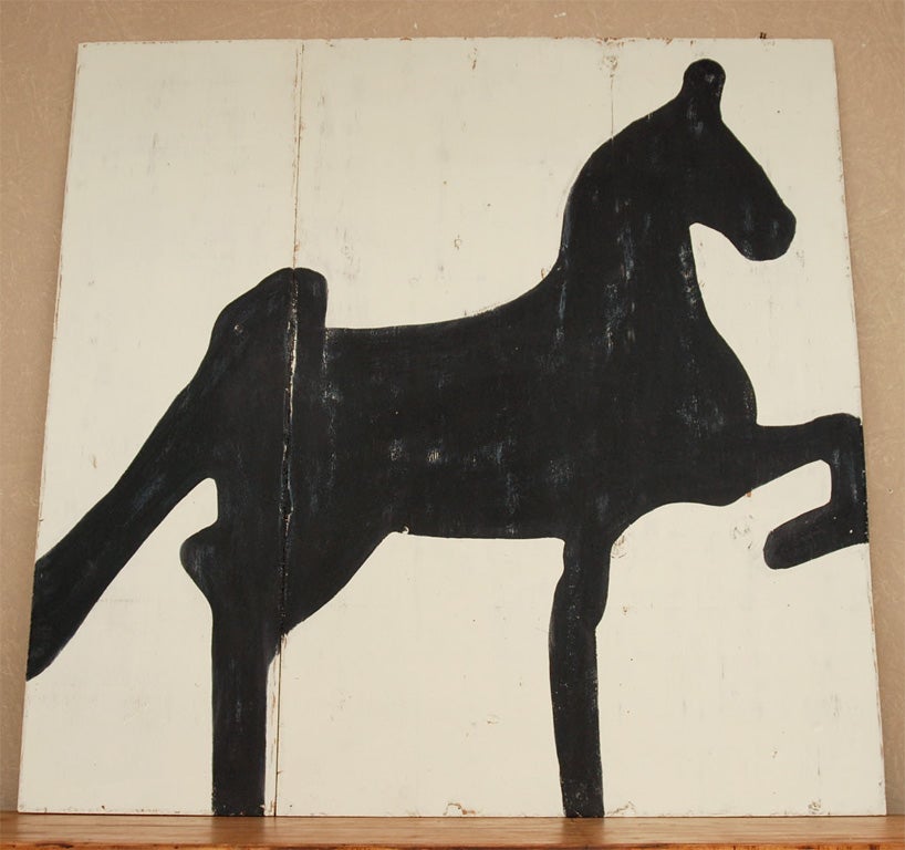 Horse Silhouette on Distressed Wood by Donna Parker