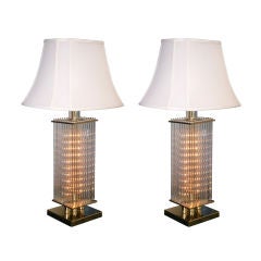 Mid Century Glass Rod Lamps