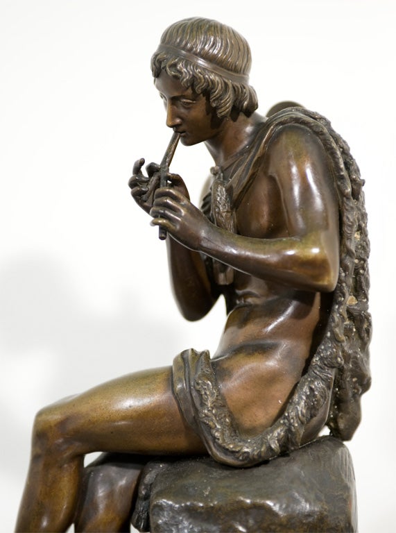 Patinated Bronze Figure of Pan