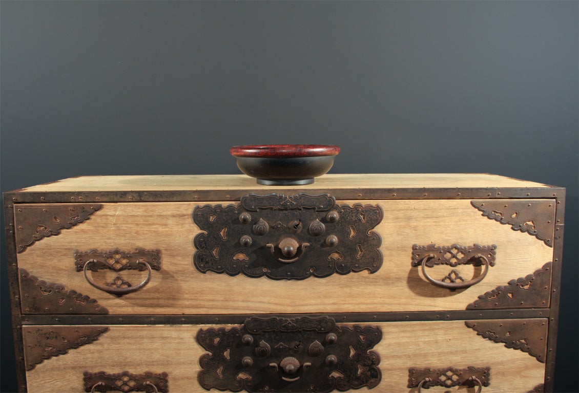 Japanese Negoro Lacquered Wood Bowl 5