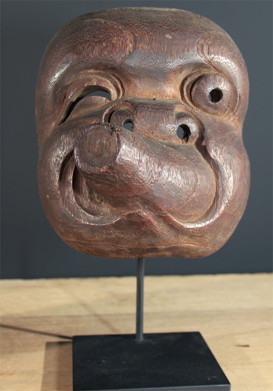 18th Century and Earlier Three Japanese Carved Wood Theatrical Masks