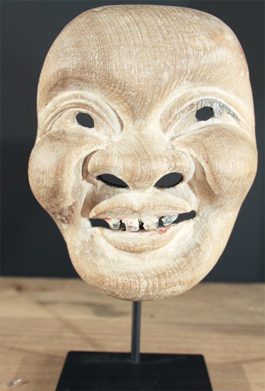Three Japanese Carved Wood Theatrical Masks 2
