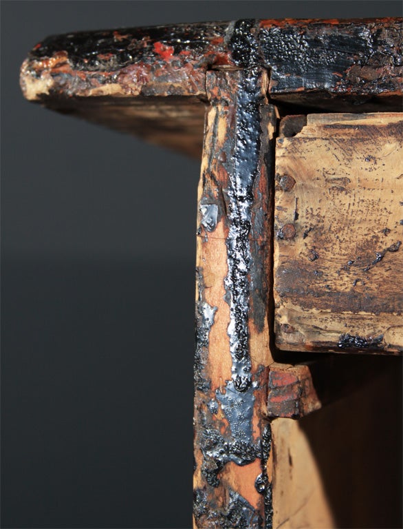 Japanese Hinoki Wood Lacquer Worker’s Desk 1