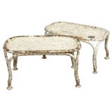Pair of Painted Iron Footstools