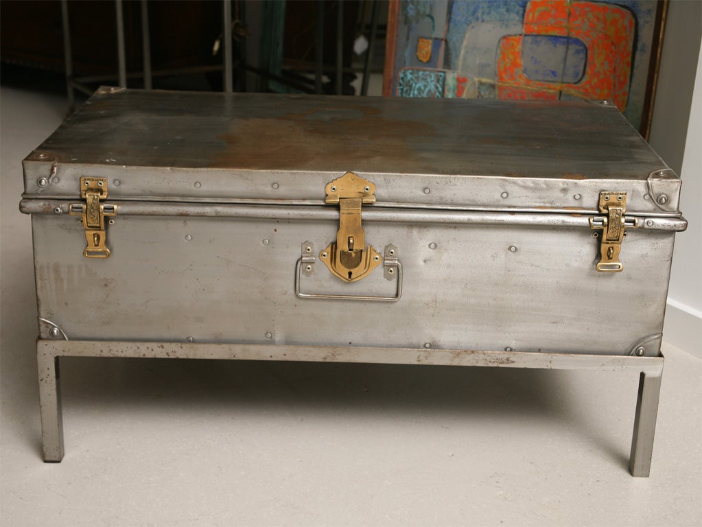 Steel Trunk on Stand