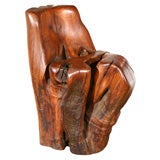Direct carved California  redwood sculptural chair