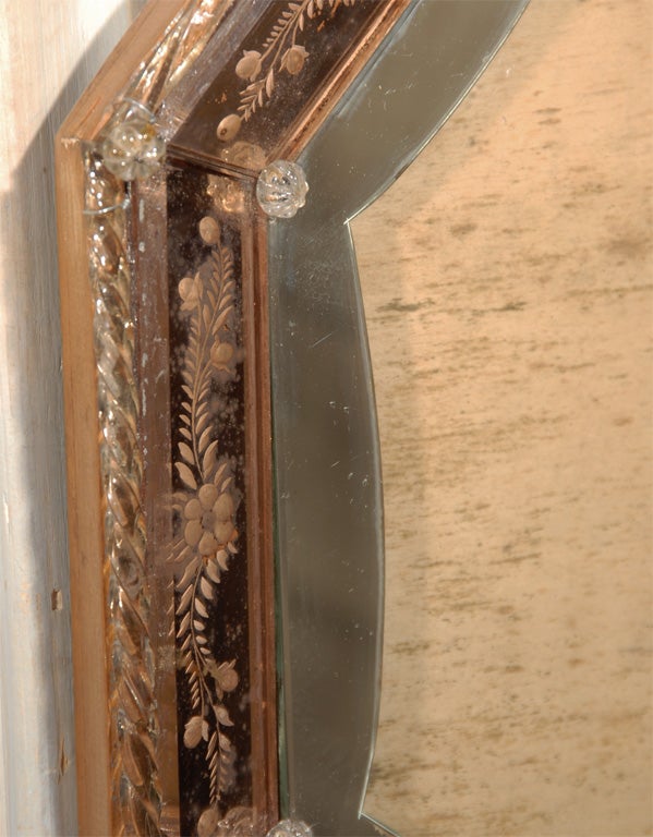Pair Small Venetian Mirrored Frames