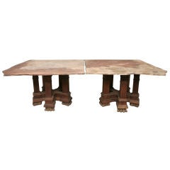 Pair of Tables with Stone Tops