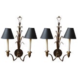 Pair of 1930's Brass Wall Sconces
