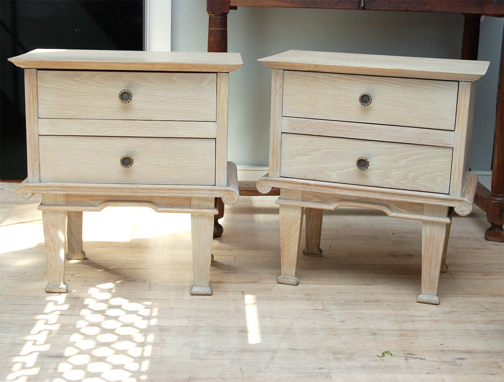 Pair of Neo-classical oak side tables