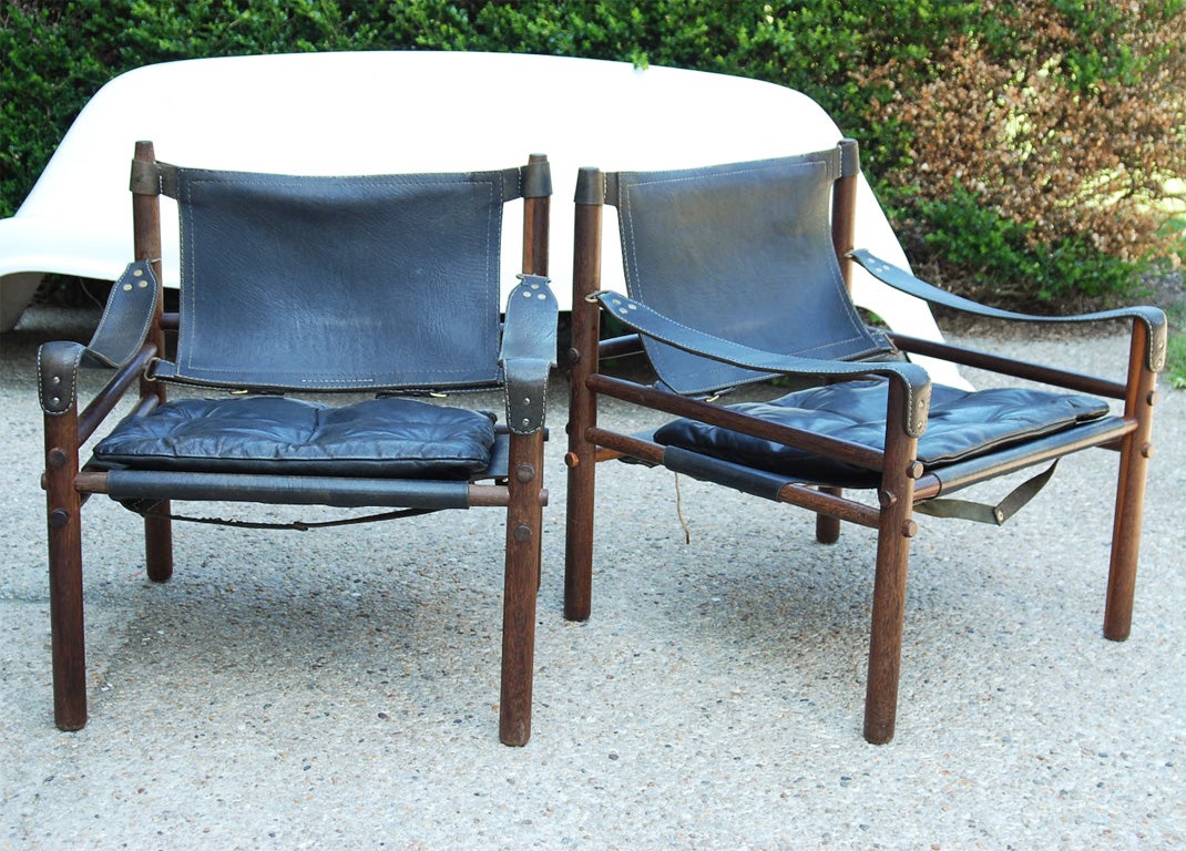 Swedish Arne Norell leather chairs