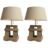 Pair Sawhorse Lamps