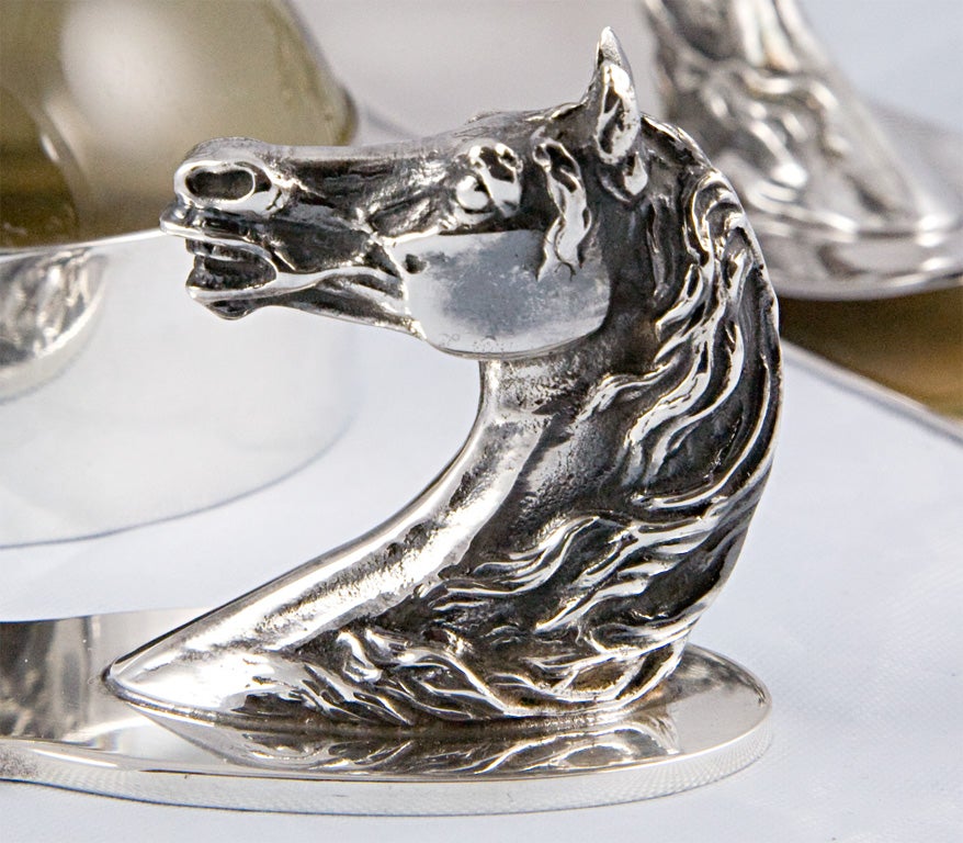 Vintage Hermes Desk Set with Horse Head Detail