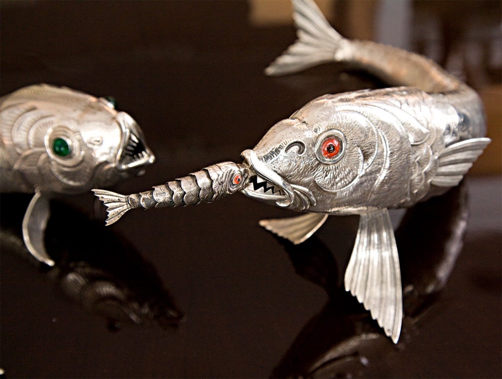 spanish silver articulated fish