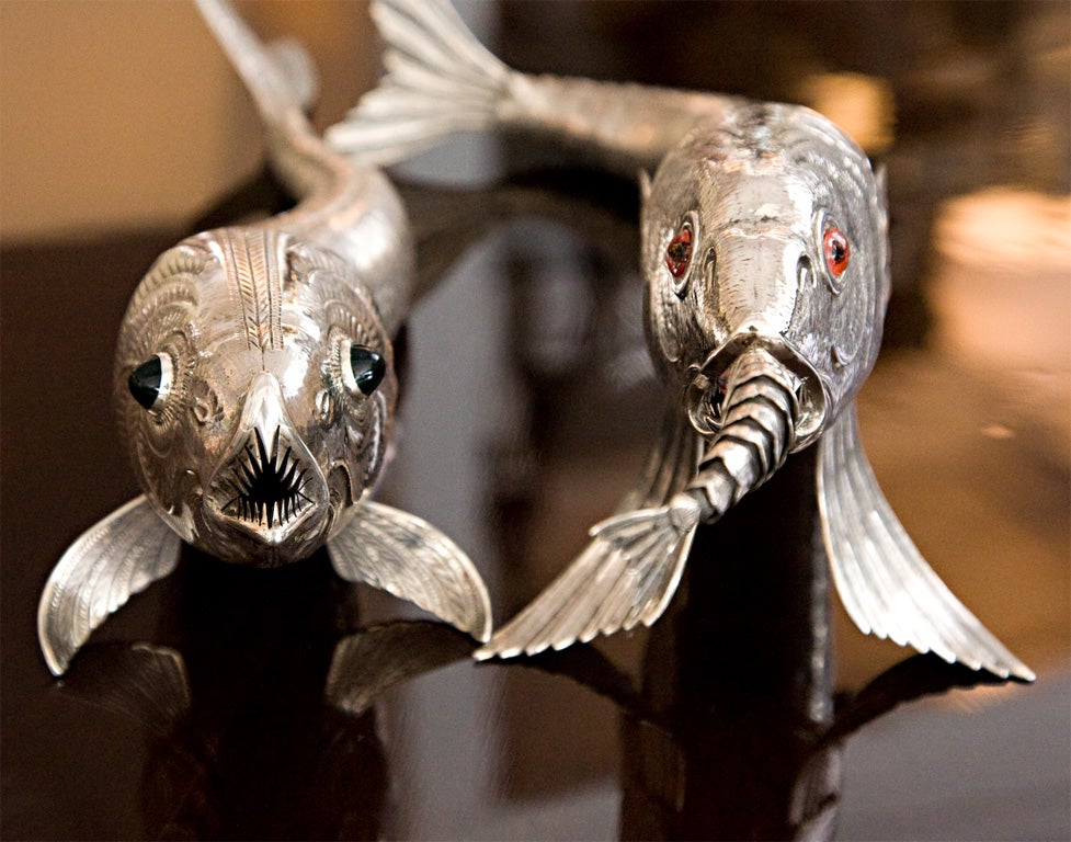 Pair of Spanish Sterling Silver Articulated Fish 3