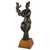 Signed Bronze Sculpture of Mother and Child by Chaim Gross