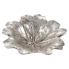 Antique Silver Plate Leaf Form Dish