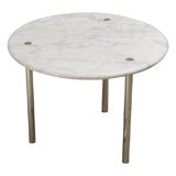 Katavolos, Kelley, Littell Marble side table w/ chrome steel legs