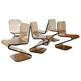 Set of 6 smoke lucite chairs