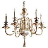 Georgian style silvered-bronze chandelier